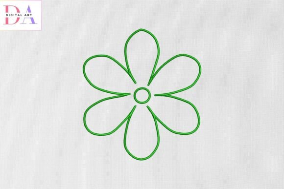 Green Outline Flower