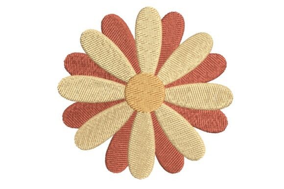 Retro Daisy Embroidery Design