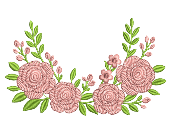 Rose Floral Embroidery Design